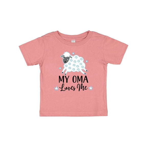 Inktastic My Oma Loves Me Baby Lamb Boys or Girls Baby T-Shirt