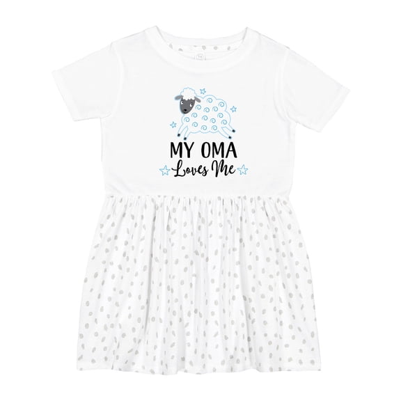 Inktastic My Oma Loves Me Baby Lamb Girls Toddler Dress
