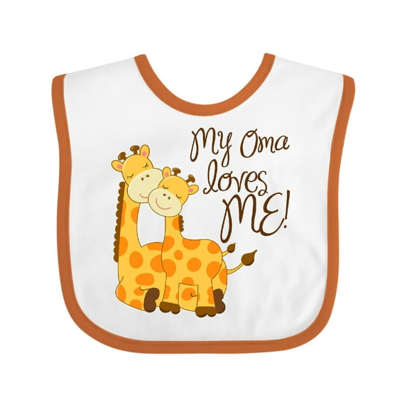 Inktastic My Oma Loves Me Boys or Girls Baby Bib