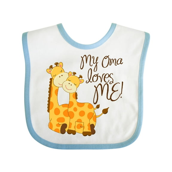 Inktastic My Oma Loves Me Boys or Girls Baby Bib