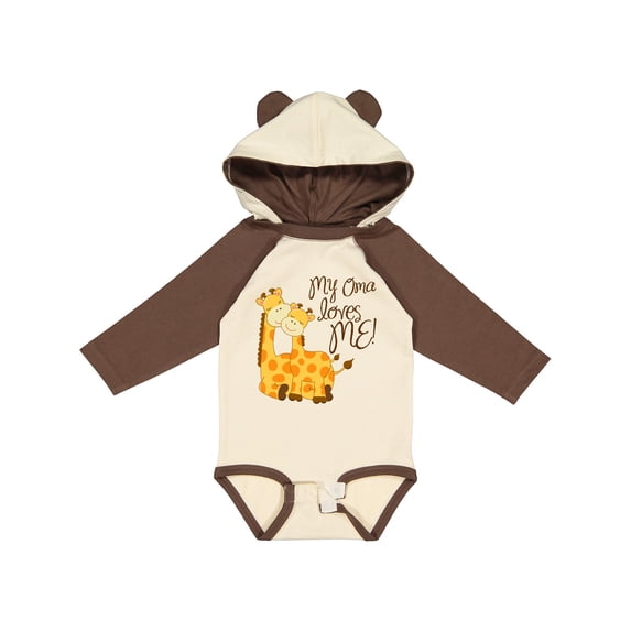 Inktastic My Oma Loves Me Boys or Girls Long Sleeve Baby Bodysuit