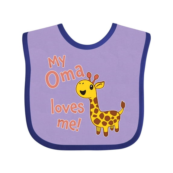 Inktastic My Oma Loves Me- Cute Giraffe Boys or Girls Baby Bib