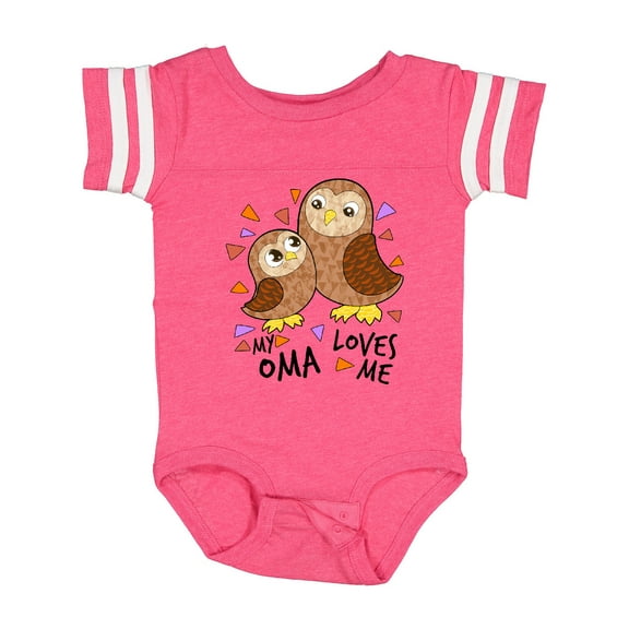 Inktastic My Oma Loves Me- Cute Owl Family Boys or Girls Baby Bodysuit