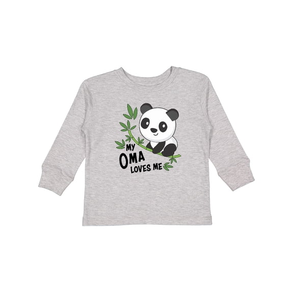 Inktastic My Oma Loves Me Cute Panda Boys or Girls Long Sleeve Toddler T-Shirt