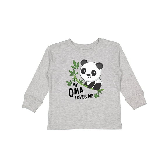 Inktastic My Oma Loves Me Cute Panda Boys or Girls Long Sleeve Toddler T-Shirt
