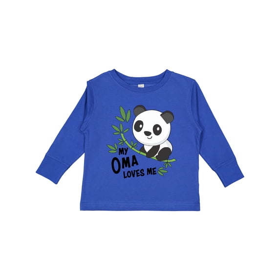 Inktastic My Oma Loves Me Cute Panda Boys or Girls Long Sleeve Toddler T-Shirt