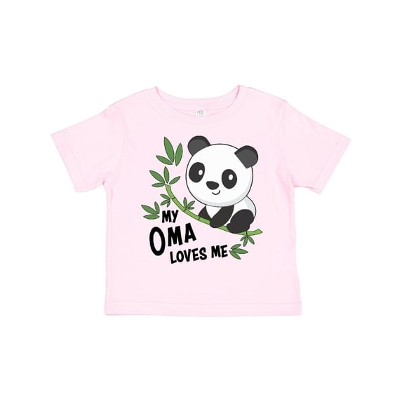 Inktastic My Oma Loves Me- Cute Panda Boys or Girls Toddler T-Shirt