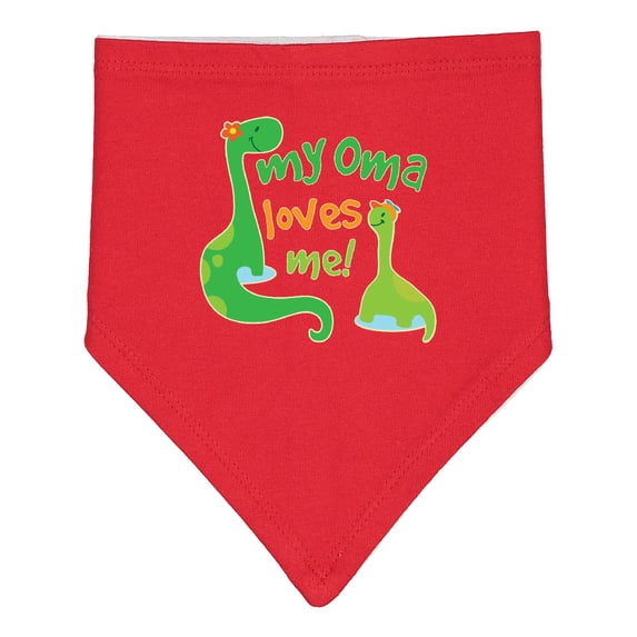 Inktastic My Oma Loves Me Dinosaur Baby Bandana Bib