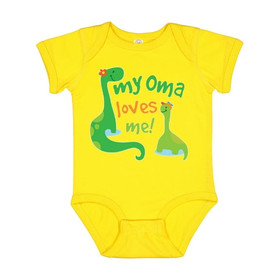 Inktastic My Oma Loves Me Dinosaur Boys Baby Bodysuit