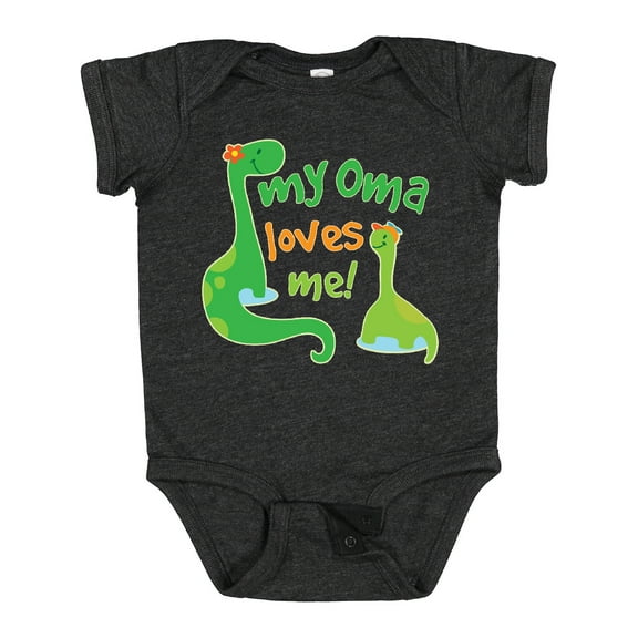 Inktastic My Oma Loves Me Dinosaur Boys Baby Bodysuit