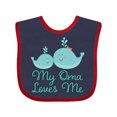 thumbnail image 1 of Inktastic My Oma Loves Me Fish Boys or Girls Baby Bib, 1 of 4