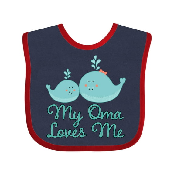 Inktastic My Oma Loves Me Fish Boys or Girls Baby Bib