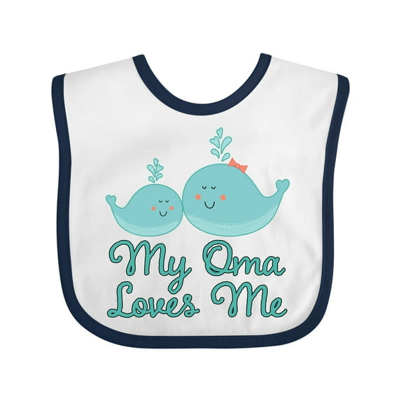 Inktastic My Oma Loves Me Fish Boys or Girls Baby Bib
