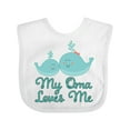 thumbnail image 1 of Inktastic My Oma Loves Me Fish Boys or Girls Baby Bib, 1 of 4