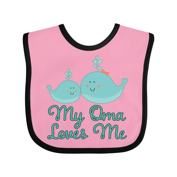 Inktastic My Oma Loves Me Fish Boys or Girls Baby Bib