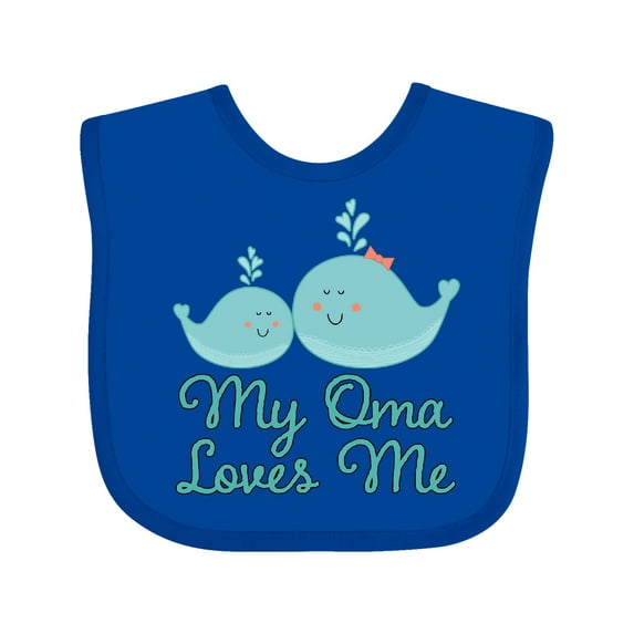 Inktastic My Oma Loves Me Fish Boys or Girls Baby Bib