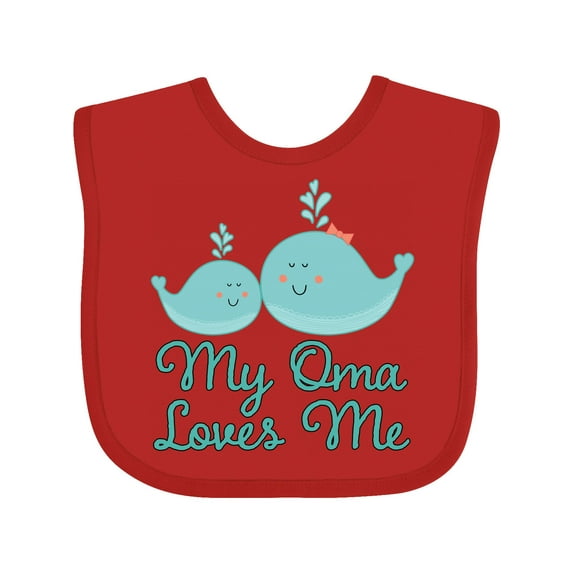 Inktastic My Oma Loves Me Fish Boys or Girls Baby Bib