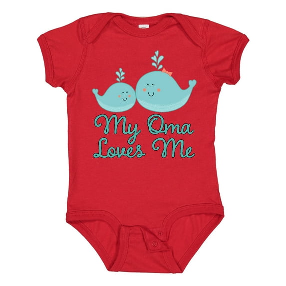 Inktastic My Oma Loves Me Fish Boys or Girls Baby Bodysuit