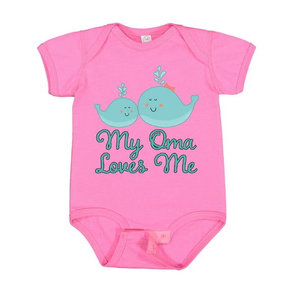 Inktastic My Oma Loves Me Fish Boys or Girls Baby Bodysuit