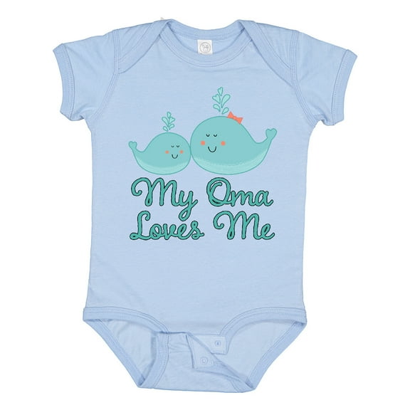 Inktastic My Oma Loves Me Fish Boys or Girls Baby Bodysuit