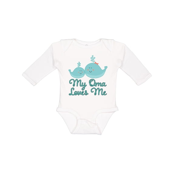 Inktastic My Oma Loves Me Fish Boys or Girls Long Sleeve Baby Bodysuit