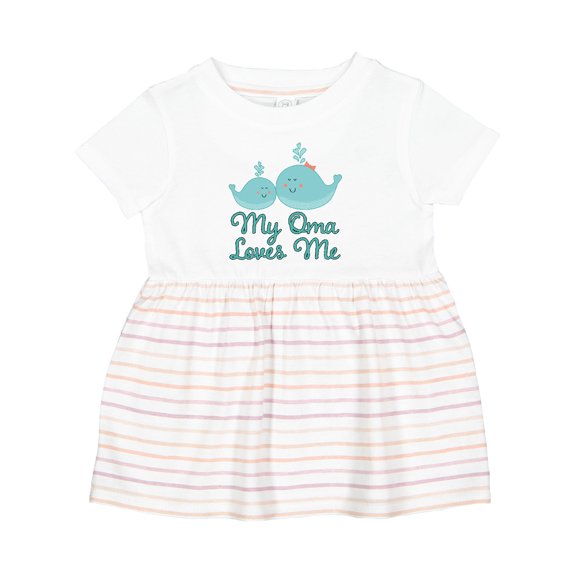 Inktastic My Oma Loves Me Fish Girls Baby Dress