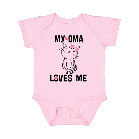 Inktastic My Oma Loves Me Girl Cat Girls Baby Bodysuit