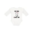 thumbnail image 1 of Inktastic My Oma Loves Me Girl Cat Girls Long Sleeve Baby Bodysuit, 1 of 5