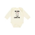 thumbnail image 1 of Inktastic My Oma Loves Me Girl Cat Girls Long Sleeve Baby Bodysuit, 1 of 5