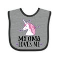 thumbnail image 1 of Inktastic My Oma Loves Me Girl Unicorn Girls Baby Bib, 1 of 4