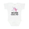 thumbnail image 1 of Inktastic My Oma Loves Me Girl Unicorn Girls Baby Bodysuit, 1 of 5