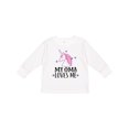 thumbnail image 1 of Inktastic My Oma Loves Me Girl Unicorn Girls Long Sleeve Toddler T-Shirt, 1 of 5