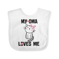 thumbnail image 1 of Inktastic My Oma Loves Me Girl Cat Girls Baby Bib, 1 of 4