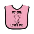 thumbnail image 1 of Inktastic My Oma Loves Me Girl Cat Girls Baby Bib, 1 of 4