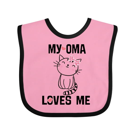 Inktastic My Oma Loves Me Girl Cat Girls Baby Bib