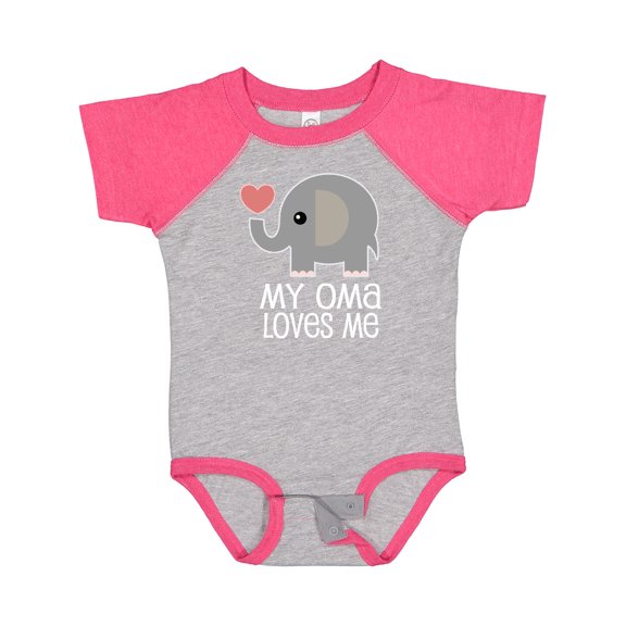 Inktastic My Oma Loves Me Grandchild Boys or Girls Baby Bodysuit