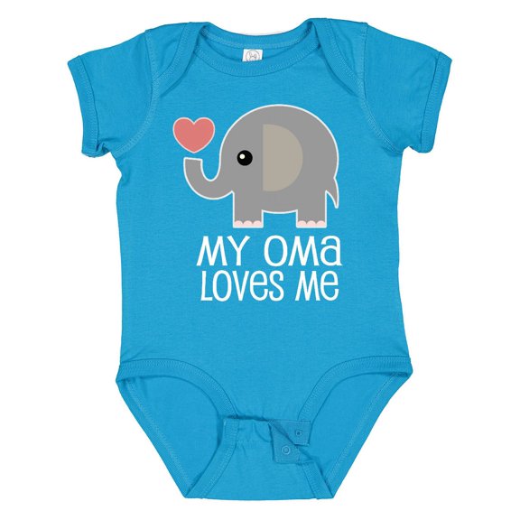 Inktastic My Oma Loves Me Grandchild Boys or Girls Baby Bodysuit