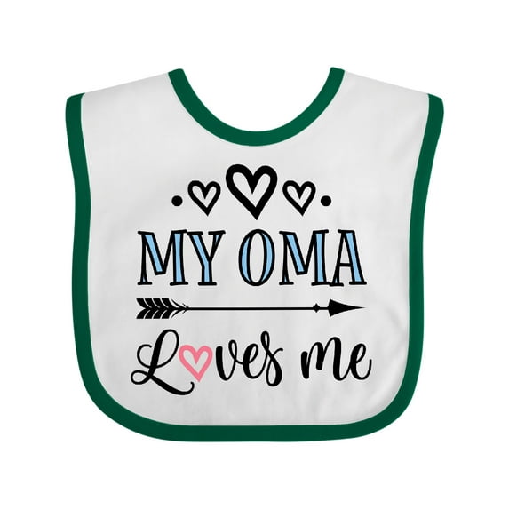 Inktastic My Oma Loves Me Grandchild Girls Baby Bib