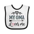 thumbnail image 1 of Inktastic My Oma Loves Me Grandchild Girls Baby Bib, 1 of 4