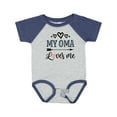 thumbnail image 1 of Inktastic My Oma Loves Me Grandchild Girls Baby Bodysuit, 1 of 5