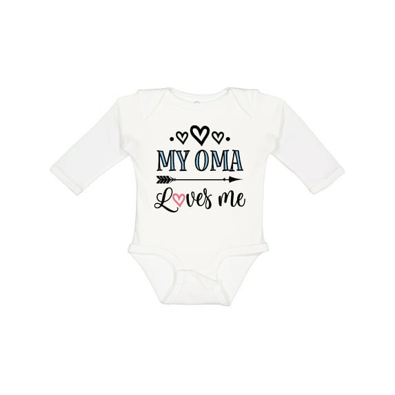 Inktastic My Oma Loves Me Grandchild Girls Long Sleeve Baby Bodysuit