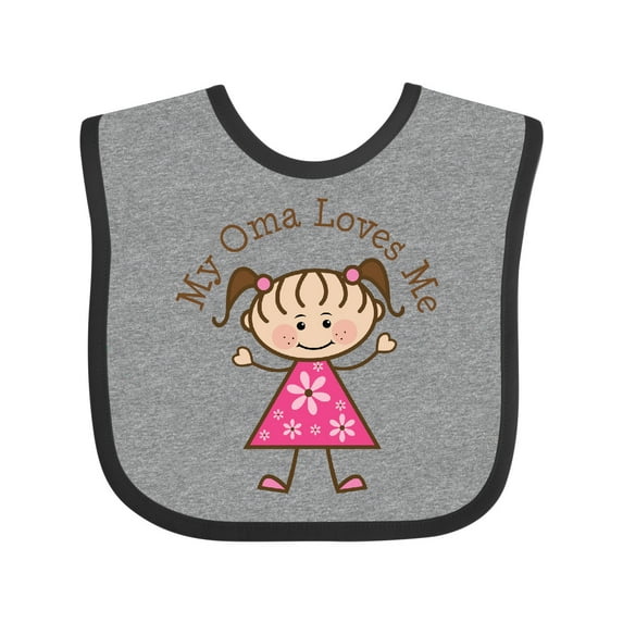 Inktastic My Oma Loves Me Granddaughter Gift Girls Baby Bib