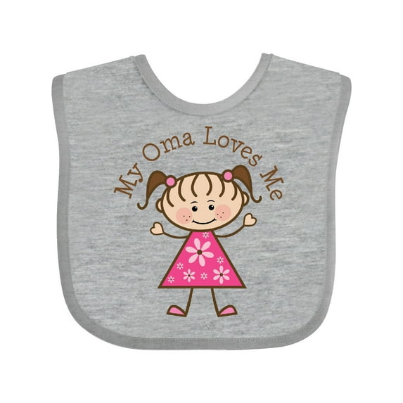 Inktastic My Oma Loves Me Granddaughter Gift Girls Baby Bib