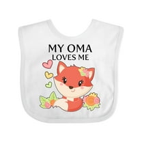 Inktastic My Oma Loves Me Little Fox Boys or Girls Baby Bib