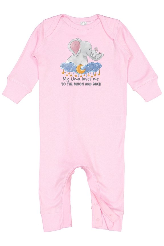 My Oma Loves Me to the Moon and Back Elephant Family Baby Romper Coveralls