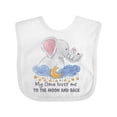 thumbnail image 1 of Inktastic My Oma Loves Me to the Moon and Back Elephant Family Boys or Girls Baby Bib, 1 of 4
