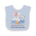 thumbnail image 1 of Inktastic My Oma Loves Me to the Moon and Back Elephant Family Boys or Girls Baby Bib, 1 of 4