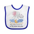 thumbnail image 1 of Inktastic My Oma Loves Me to the Moon and Back Elephant Family Boys or Girls Baby Bib, 1 of 4