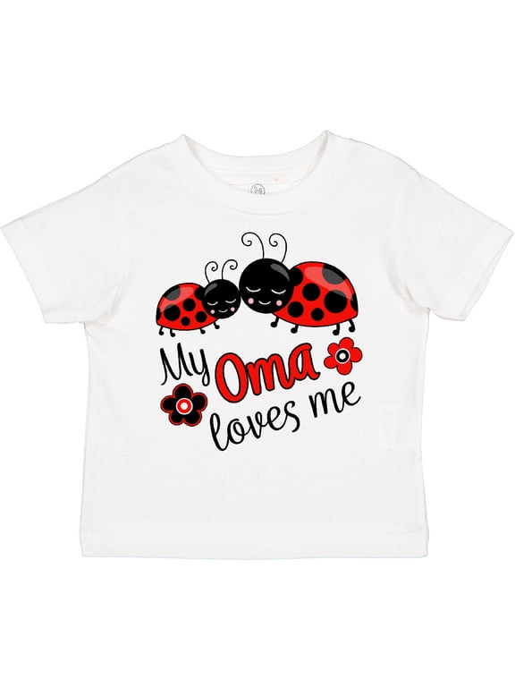 My Oma Loves Me with Cute Ladybugs Boys or Girls Toddler T-Shirt