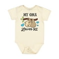 thumbnail image 1 of Inktastic My Oma Loves Me with Sloth and Hearts Boys or Girls Baby Bodysuit, 1 of 5